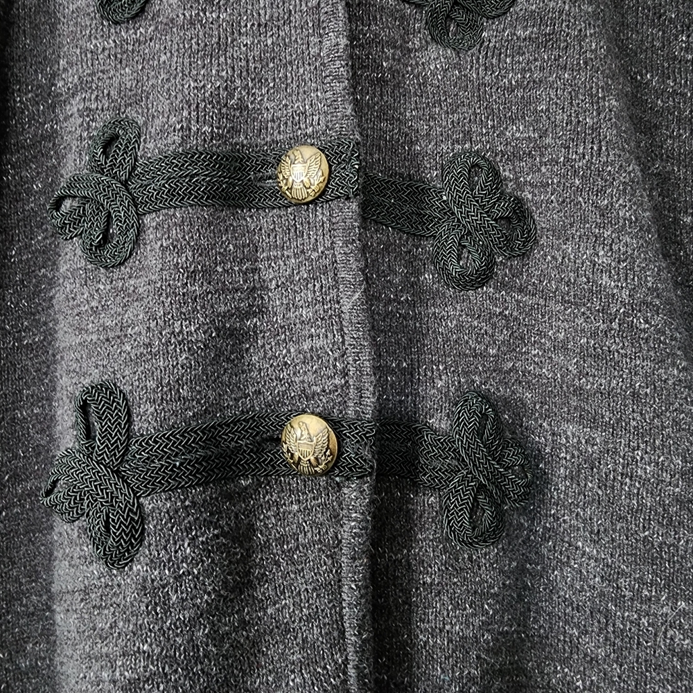 Lauren Ralph Lauren Military Style Sweater Jacket Gold Buttons - Picture 4 of 13